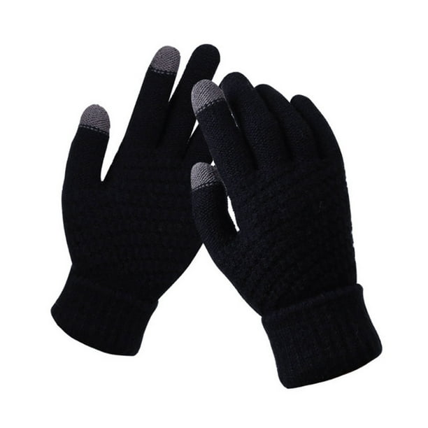 Unisex Women and Man Winter Warm Touch Screen Gloves Stretch Knitted Wool Mitten